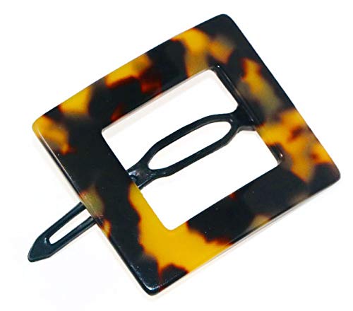 French Amie Squared Tokyo - Pasador de pelo pequeño hecho a mano, acetato de celuloide, sin metal, para mujer
