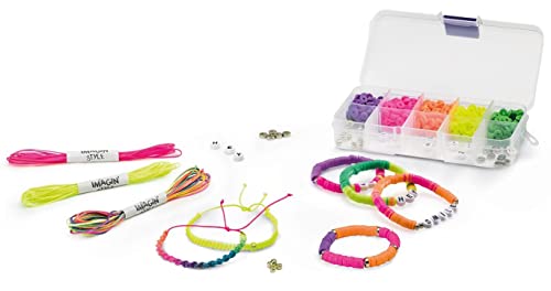 Maped CREATIV IMAGIN’STYLE GLAM Armband Bastelset Kinder – DIY Schmuckset Schwarz Weiß Gold, Perlen & Buchstabenperlen, Freundschaftsarmbänder selber machen, bis zu 16 Armbänder