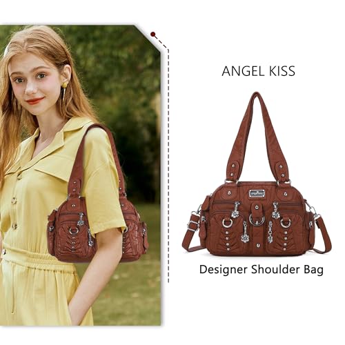 Image of Angel Kiss Small Purse Handbag for Women Crossbody and Shoulder Bags Multipocket Soft Hobo Purses