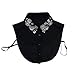 BUDAOWENG Faux Col Chemise Femme Amovible Col Blouse Moitié Revers Faux Col Bouton Transparent Demi-Chemise Détachables Colliers Faux Col De Poupée élégant pour Femmes Et Filles