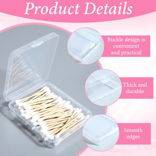 Wattestäbchen Behälter für Reisen, 3 Stück Wattepadspender Tragbarer Reise Wattestäbchen Halter Kunststoff Aufbewahrung Aufbewahrungsbox Reisezubehör für Reisen Ringe Ohrringe Halsketten Haargummis