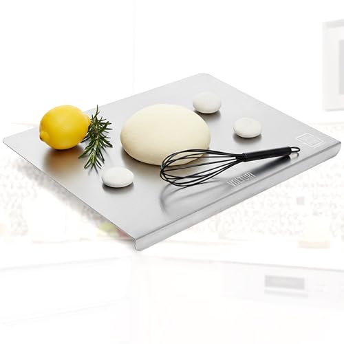 Image of VOLTURI 304 Stainless Steel Chopping Board (42 x 32.5 cm), Upgraded to Surgical-Level Hygiene, Food-Grade, Non-Porous, Rustproof, Heat Resistant Heavy-Duty Cutting Board Built for Daily Indian Cooking