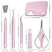 TORC Craft Weeding Tools Set for Transfer Vinyl, 5Pcs Professional DIY Weeding Kits - Weeder, Scraper, Spatula, Tweezers, Scissors for Cricut/Silhouette/Siser/Oracal 631/651/751 Vinyl (Light Pink)