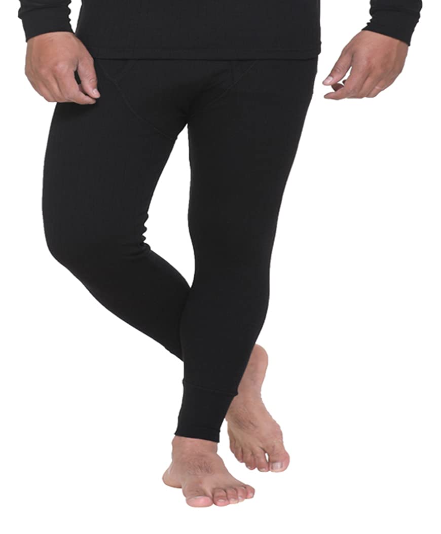 Men Winter Solid Thermal Bottom Pant-image-0