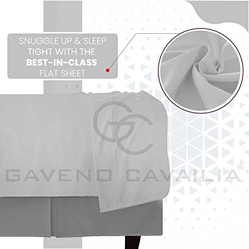 Plain Dyed Super King Flat Sheets- Easy Care Percale Bedding Set- Anti Allergy Soft Polycotton Bed Sheets- Silver - Image 4