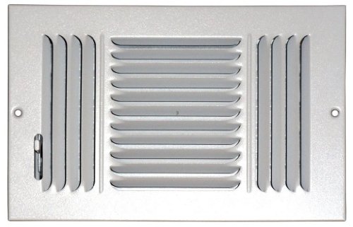 Speedi-Grille SG-810 CW3 8-Inch by 10-Inch White Ceiling/Sidewall Vent Register with 3 Way Deflection