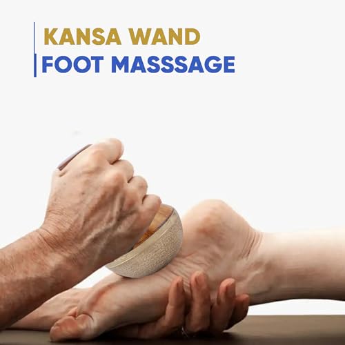 Image of Kansa Vatki Foot Massager | Wooden Handle Ayurvedic Detox Foot Massager for Relaxation & Deep Cleaning | Massage Tool for Foot Massage, Marma Therapy & Wellness