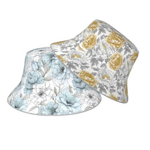 Image of Bucket Hat Double-Side-Wear Reversible Sun Hat Beach Travel Hiking for Women Men