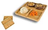 BAMBOO LAND (Set of 2) Bamboo Portion Control Plate, Bamboo Portion Plate For weight loss, Bamboo...