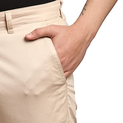 Image of Parx Men's Cotton Blend Dobby Pattern Low Rise Tapered Fit Flat Front Casual Trouser