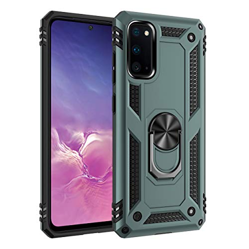 Hülle Kompatibel Samsung Galaxy S20 hülle,360 Grad Drehbar Ringhalter Cover Silicone Handyhülle Magnetische Auto Halterung Schutzhülle