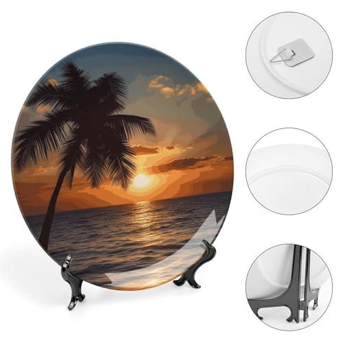 Plato decorativo de cerámica 7 pulg con soporte miniatura 4