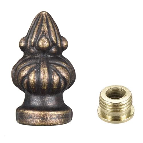 Image of Canomo Antique Brass Lamp Finial Cap Knob Lamp Decoration for Lamp Shade, 1 Pack, 1-3 /8 Inches (Small Size)