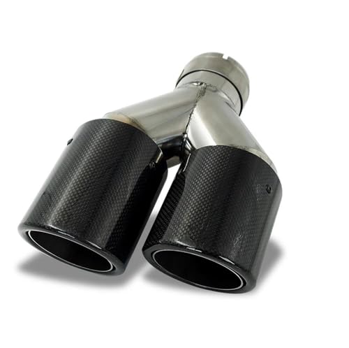 Embouts d'échappement Y double sortie en carbone véritable avec entrée 51mm de diamètre