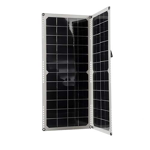 HLW Sports Solar Panel 2Pcs 20W 16V 1.25A Monocrystalline Silicon Rear Junction Box Solar Panel + 4 x Spring + Cables (Color : Black, Size : 20W)