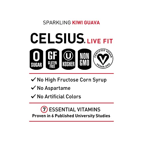 Celsius 2149789 Sparkling Kiwi Guava, Functional Essential Energy Drink 12 Fl Oz thumb #5