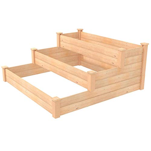 Ecogardener Raised Bed Planter, 4’X4’. Outdoor Wooden Raised Garden Bed Kit For Vegetables, Fruit, Herbs, Flowers And Plants, Tiered Design. #TOP5