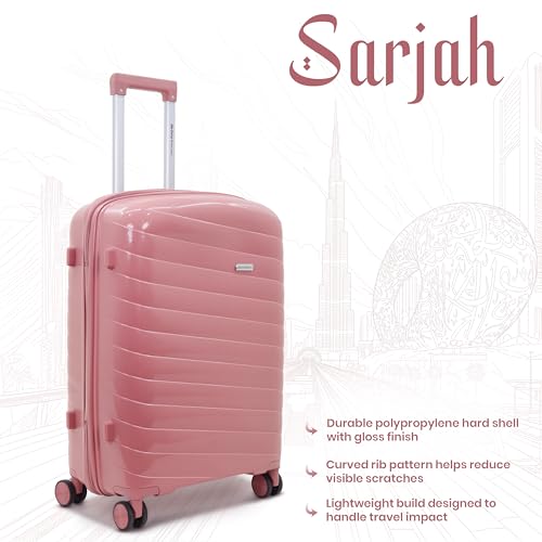Image of Sarjah Polypropylene Suitcase Trolley Bag | TSA-Type Lock | TSA-Type Lock, 360 Dual Spinner Wheels, Aviation-Grade Telescopic Handle, Matte-Gloss Finish