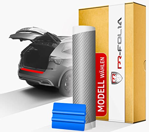 PR-Folia Ladekantenschutz für Renault Megane IV / 4 (ab Bj. 02/2016) - CARBON SILBER Schutzfolie inkl. Rakel Stoßstangenschutz Folie Autofolie