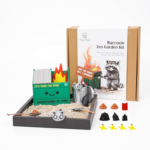 Tian Zhun Dumpster Fire Zen Garden for Desk Mini Zen Garden Gag Gifts Funny Sand...