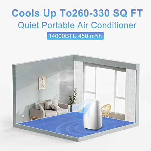 Image of Antarctic Star 14000 BTU Portable Air Conditioner, Built-in Dehumidifier, Fan Mode, Cools 330sq. ft, 24 Hour Timer, Quiet Operation, Includes Window Mount Kit and Remote Control, Air Cooling Units
