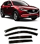 Smoke Tinted Tape-On Side Window Visor Deflectors Rain Guards Compatible with Mazda CX-5 2017 - 2023 Sport Touring Grand Touring Signature 2018 2019 2020 2021 2022 CX5