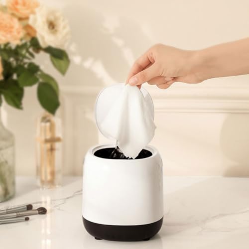 Mini caneca de basura con tapa para escritorio, compacta miniatura 5