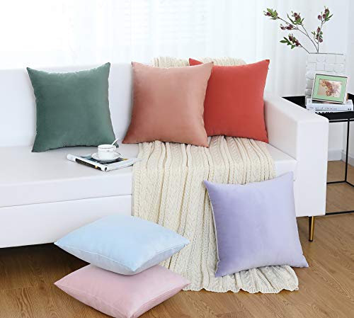 Jeneoo Comfy Soft Thick Velvet Throw Pillow Cases For Sofa Couch, Decorative Solid Square Cushion Covers For Bedroom Car (Lime Green, 18 X 18 Inches, 2 Pieces) #TOP3