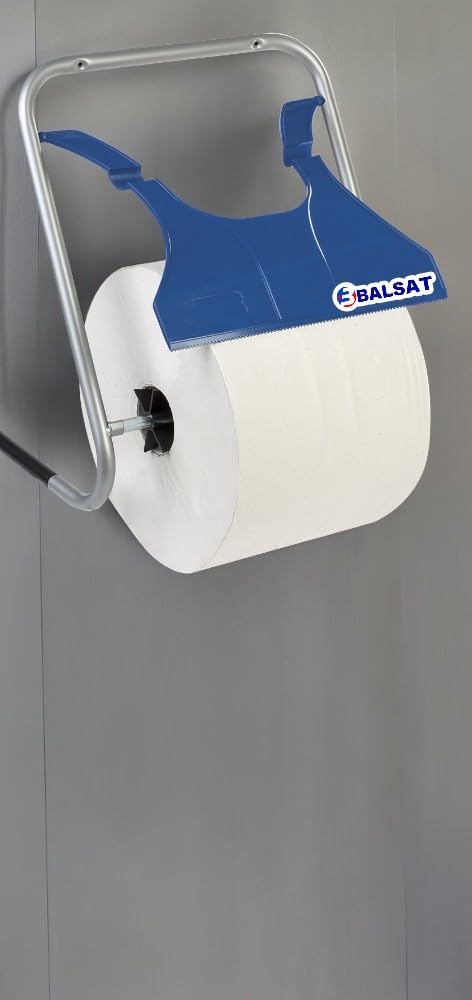 BALSAT | Dispensador Industrial de bobinas industriales pie o Pared | Portarrollos Industrial | para bobinas industriales | Incluye Paquete de 2 bobinas industriales de Regalo (Dispensador de Pared)