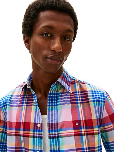 Image of Tommy Hilfiger Men's Short Sleeve Poplin Shirts in Regular Fit, Men's Button Down Shirts