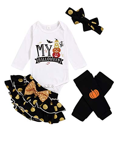 My first halloween outfits baby girl pumpkin print romper diaper …