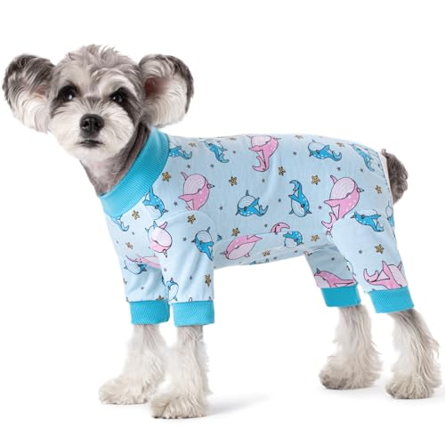 Dog Surgery Recovery Suit, Dog Onesie for Surgery Female Male Dogs, Dogs Pajamas Long Sleeve, Small Dogs Onesie, Abdominal Wound Bandages Surgical Suit, Cat Recovery Suit for Shedding Skin Disease