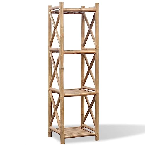 SDWEHO7 Estantería de bambú con 4 estantes, multiusos, para baño, salón, 35 x 35 x 117 cm