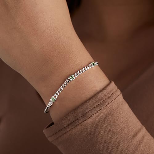 Image of Alex and Ani September Birthstone Sapphire Curb Chain Bracelet