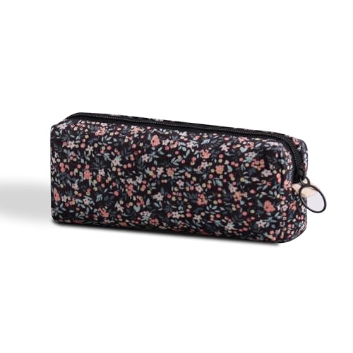 Image of Pencil Case Pen Case Office College School Storage Bag Pouch Holder Box Organizer Makeup Pouch Cosmetic Bag Aesthetic floral flower Cute Pencil Case for Girls Boys Kids (Small floral black)