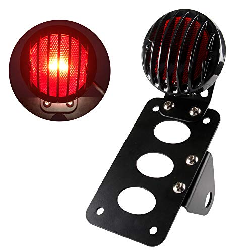 KaiDengZhe Feu arrière de moto LED Feu de freinage arrière avec support de plaque d'immatriculation pour montage latéral vertical/horizontal