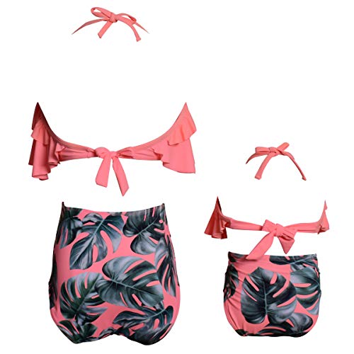 Image of Uhnice Girls Swimsuit High Waisted Two Pieces Bikini Set Swimwear Bathing Suits
