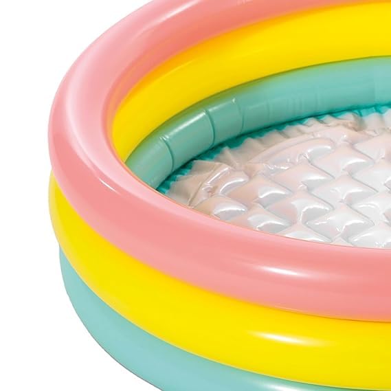 Baby Pool, Kids Air Swimming Pool with Soft Cushion Base, Portable Mini Bath Tub for Toddlers Indoor Outdoor Use Air Pool with Cushioned Base (S)-picture-26