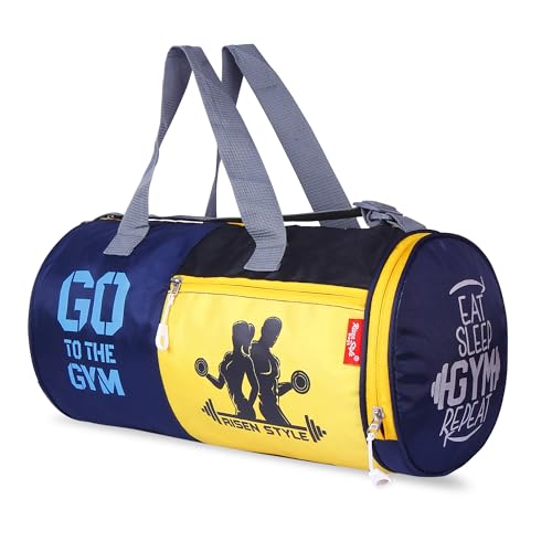Image of Unisex Duffle Bag Gym Bag Workout Duffle Athletic Duffle Bag Gender-Neutral Gym Bag(Blue & Yellow)