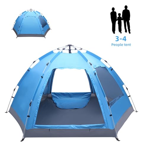 Carpa automática para camping, 4-6 personas, azul miniatura 3