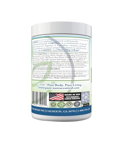 Cardio 911® Nitric Oxide Heart & Circulation Support - 5000mg L-Arginine & 1000mg L-Citrulline - Cherry, 30 Servings Powder, 375 Grams - CoQ10 Beet Root - High Potency Cardiovascular Formula