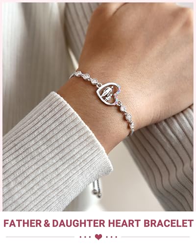 UNGENT THEM Love You Forever Heart Girls Bracelet Daughter Gifts From Dad Birthday Christmas Valentines2