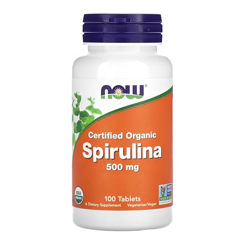 NOW Foods Spirulina Orgânica 500mg 100 Tablets Importado