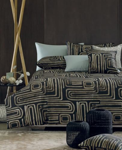 Parure de lit double satin de coton sable drap housse de couette taies Jazz