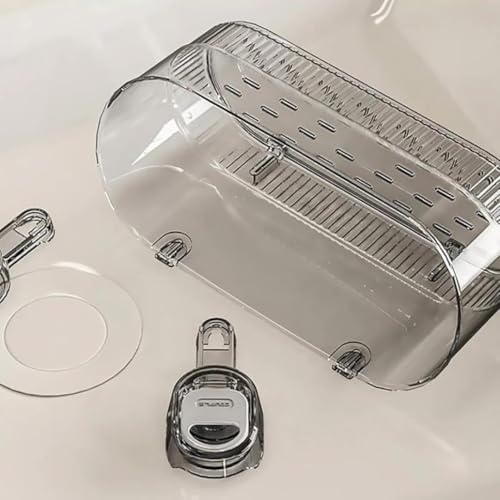 Image of Homero Multipurpose Wall-Mounted No-Drill Bathroom Shelf with Drainage | Durable ABS Material with Snap-On Installation | Spacious Organizer for Storing Bath Accessories & Toiletries