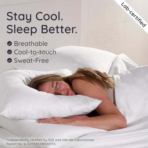 Bambaw 100% Viscose Derived from Bamboo Pillowcase Standard Size – Set of 2 Cooling Pillow Cases for Hot Sleepers, Breathable & Good for the Skin, Cooling Pillow Cover with Envelope Closure (White) by Bambaw - Image 3