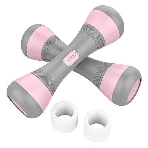 Weight Adjustable Hand-Dumbbells for Women â€“ 1 Set (2 PCS) Portable Rubber Fitness Equipment for Exercise at Home Gym (Pink)