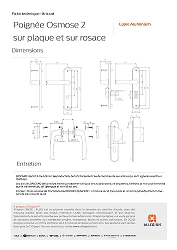 Bricard 27E4082 Rosetten Osmose 2, Zimmertür, Innentür ohne Schlüssel (Auslaufrohr), mattschwarz.