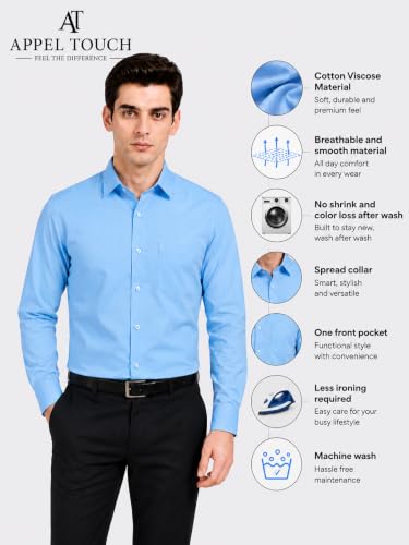 Image of Appel Touch Men's Cotton Blend Formal Shirt Full Sleeves