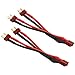 2pcs T plug Parallel Connector One female to 2 male Battery Connector Cable